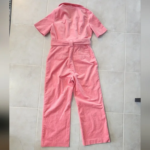Los Angeles Atelier & Other Stories Coral Corduroy Jumpsuit Size 8 - Picture 5 of 15